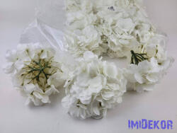  Hortenzia selyemvirág fej dús 54v. 17 cm - Ekrü