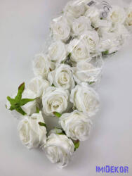  Rózsa selyemvirág fej 6 cm - Fehér