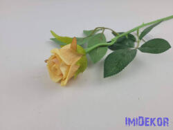  Bimbós rózsa szálas bársonyos 49cm - Sárgás