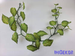  Mű leveles girland 120 cm Hegyes - Krém-Zöld