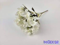  Hortenzia 5 ágú selyem csokor 26 cm - Törtfehér