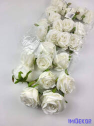  Rózsa selyemvirág fej 6 cm - Krém