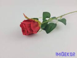  Bimbós rózsa szálas selyemvirág 52cm - Piros