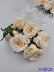  Rózsa selyem fej nyílott 10 cm - Halvány Barack