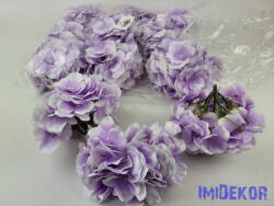  Hortenzia selyemvirág fej dús 54v. 17 cm - Lilás Átmenetes