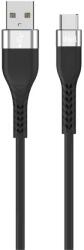 Well Cablu USB 2.0 A tata - USB-C, 1m, silicon, negru, Well (CABLE-USB/USBC-1BK08-WL)