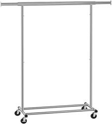 SONGMICS Ruhaállvány gurulós 90kg teherbírású, ezüst (HSR13S)