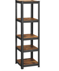 SONGMICS Polcos állvány, keskeny salgópolc, 80kg polconkénti teherbírással, fekete 37x37x150cm (GLR037B01)