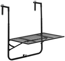 Outsunny Kerítésre akasztható kerti asztal, állítható magasság, fém fekete (84B-862)