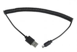 Gembird CABLU alimentare si date GEMBIRD, pt. smartphone, USB 2.0 (T) la Micro-USB 2.0 (T), 1.8m, spiralat, conectori auriti, negru, CC-mUSB2C-AMBM-6 (timbru verde 0.08 lei) (CC-mUSB2C-AMBM-6)