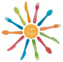  Színes Rainbow evőeszköz készlet 12 db-os (PNN95718)