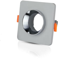 V-TAC Süllyesztett mennyezeti lámpatest GU10 fűzőlyuk négyzet szürke/króm VT-862 V-TAC - 5 év garancia (VTACLE2404)