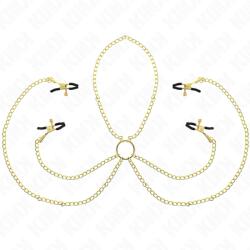 Kink Nipple Grip Kink - 4 Mellbimbó és Csikló Bilincs állítható Arany (d-240995)
