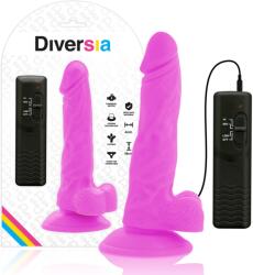 DIVERSIA Rugalmas Vibráló Dildó 18 Cm - Lila (d-231115)
