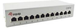 Equip Asztali patch panel - 227363 (12 port, Cat6, árnyékolt, szürke) (EQUIP_227363) (EQUIP_227363)