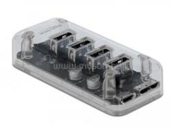 Delock Külső 3.0 USB hub 4 porttal, átlátszó (DL64087) (DL64087)