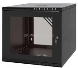 Stalflex RC19-9U-600GB 19" 9U 600 mm mély lapraszerelt fekete üveg ajtós fali rack szekrény (RC19-9U-600GB) (RC19-9U-600GB)