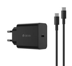 DEVIA ROCKET hálózati töltő Type-C aljzat (45W, PD gyorstöltő + Type-C kábel) FEHÉR (ST112896) (ST112896)
