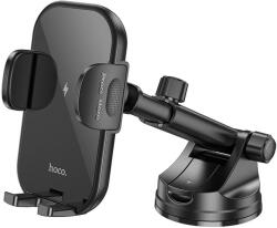 hoco. autós telefontartó vezeték nélküli töltéssel szélvédőre / középkonzolra 15W HW5 fekete