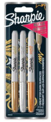 Sharpie Alkoholos marker készlet, 1, 4 mm, kúpos, 'Metallic', 3 különböző szín (SR1986006) (SR1986006)