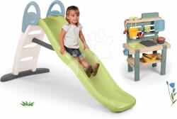 Smoby Set tobogan cu dublu val și bucătărie de grădină Toboggan Life Smoby lungimea suprafeței de alunecare 200 cm cu apă (SM820405-48)