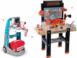 Smoby Set atelier de lucru Black+Decker Smoby electronic şi cărucior medical Medical (SM360702-5) Set bricolaj copii