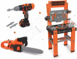 Smoby Set atelier de lucru Black+Decker Smoby fierăstrău electric cu motor și bormașină cu lumină (SM360700-3) Set bricolaj copii