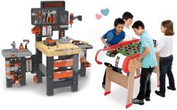 Smoby Set masă de lucru cu trei părți Black&Decker Mega Center și masă de fotbal Smoby biliard hokei și tenis (SM360726-10) Set bricolaj copii