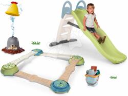 Smoby Set tobogan cu dublu val și pistă de aventură Toboggan Life Smoby lungimea suprafeței de alunecare 200 cm cu joc de apă Cărtiță și set de găleată (SM820405-35)