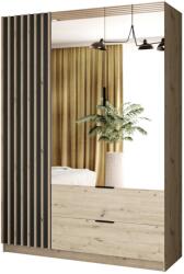 EMS Гардероб с огледало VISTA 150x215 см дъб artisan/графит (MT0119)