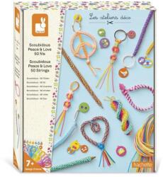 Janod Atelier Maxi Set creativ Creăm cu fire Scoubidou Pace și iubire (J09160)