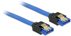 Delock Cablu SATA, 6 Gb/s, manșon, drept Manșon SATA, drept, 50 cm, albastru cu capse aurii