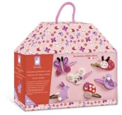 Janod Atelier Set creativ Fabricarea bijuteriilor Agrafe de păr Grădină înflorită în valiză (J09179)