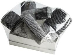 Eurofirany Törölközőkészlet 5 db-os T/0391 fekete fehér ajándékkészlet Eurofirany díszdobozban