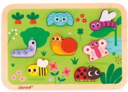 Janod Puzzle din lemn cu inserturi pentru cei mici Chunky Garden (J07120) Puzzle