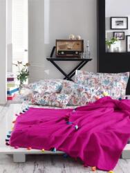  Styleup Pamut Ágyneműgarnitúra - 160x200 + Takaró 180x220, Fukszia Bojtokkal