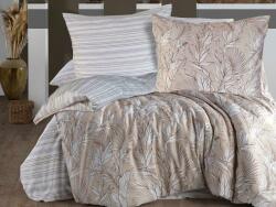  Szatén ágynemű 220x200 Palmira bézs fehér leveles csíkos Exclusive 3