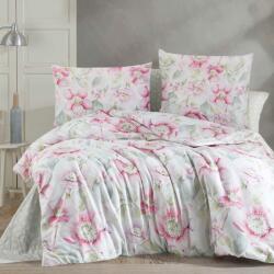  Szatén ágynemű 160x200 Pattaya rózsaszín fehér virágok Exclusive 24