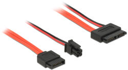 Delock SATA-kábel, 6 Gb/s, 7 tus csatlakozóhüvely + 4 tus csatlakozódugó 13 tus Slim SATA-csatlako
