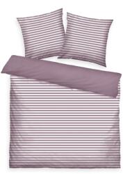 Tom Tailor Hanga Lila Csíkos Pamut Ágyneműgarnitúra - 200x220, 80x80