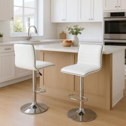 Yizi 2 darabos bárszék szett fehér, állítható magasság (GY-1086)