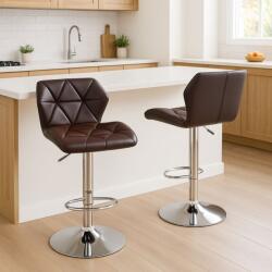 Yizi 2 darabos bárszék szett barna, állítható magasság (GY-1002)