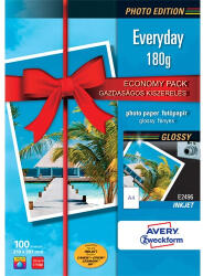 AVERY Fotópapír Avery Zweckform A/4 180g 100 lap/csomag tintasugaras fényes E2496 (PAP1014-0106)