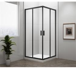 SAPHO Polysan Easy Line Back szögletes zuhanykabin, matt fekete, transparent 90x90 cm (SAPHO-EL5115B)
