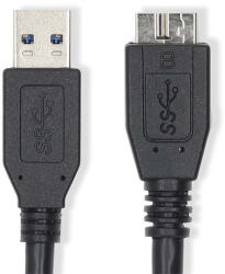 Nedis USB 3.2 Micro USB B / USB A kábel - 5 Gbps Superspeed - 2 m (CCGL61500BK20)