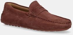 BOSS velúr mokaszin Noel - burgundia Férfi 44
