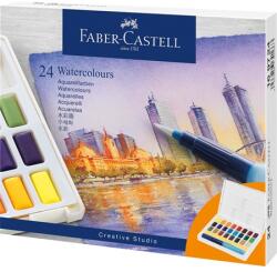 Faber-Castell Vízfesték készlet 24db-os Faber-Castell 169724 Akvarell festékkészlet, tál, keverőpalettával, víztartályos ecsettel (169724)