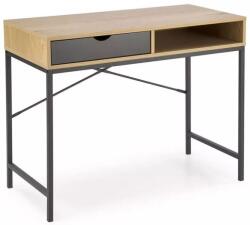 Halmar Íróasztal B50 natúr, fekete lábakkal