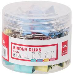 Deli Binder csipesz DELI 19 mm színes 40 darabos (DEL08555) - robbitairodaszer