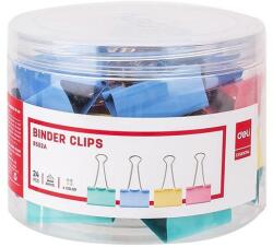 Deli Binder csipesz DELI 41 mm színes 24 darabos (DEL08552) - robbitairodaszer